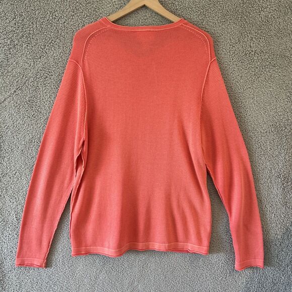 Tommy Bahama Reversible Sweater Small Petite V-Neck Pullover Coral Orange SP - Picture 6 of 13